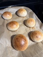 Less Eggwash Dark Rye Buns